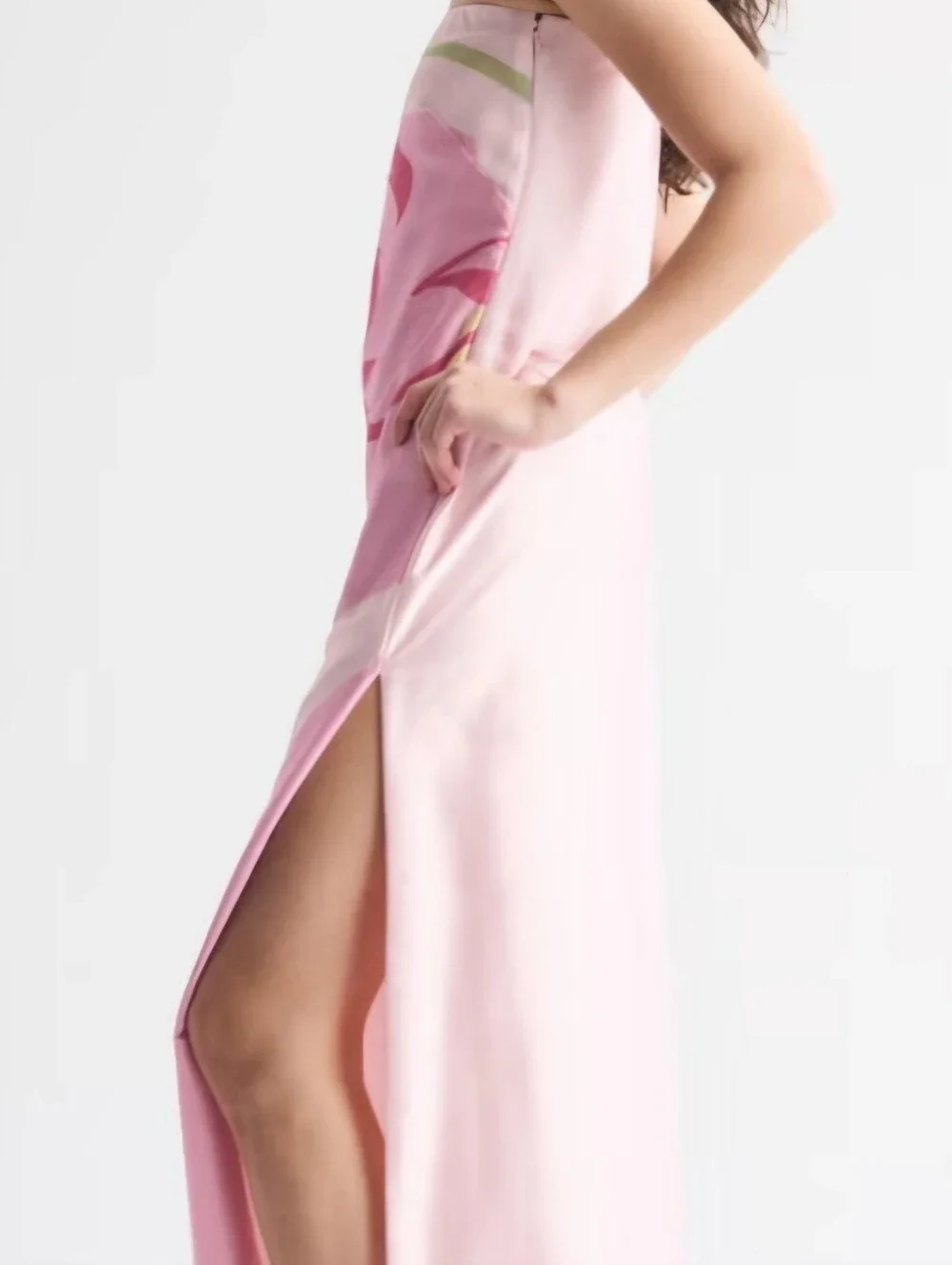 Abercrombie & Fitch Strapless Pink Floral Midi Dress